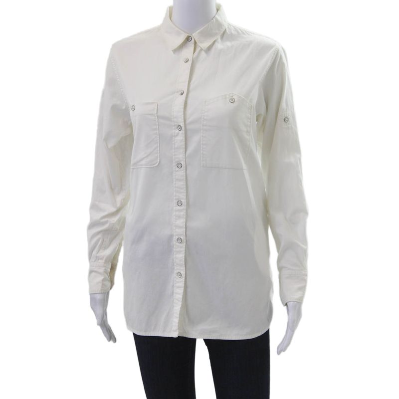 Rag & Bone Womens Collared Basic Button-Up White Cotton Shirt Size S